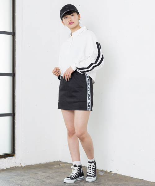 WEGO(ウィゴー)の「WEGO/テープロゴスカパン(スカート・レディース・ホワイト/ブラック/杢グレー・FREE)」の11枚目の写真