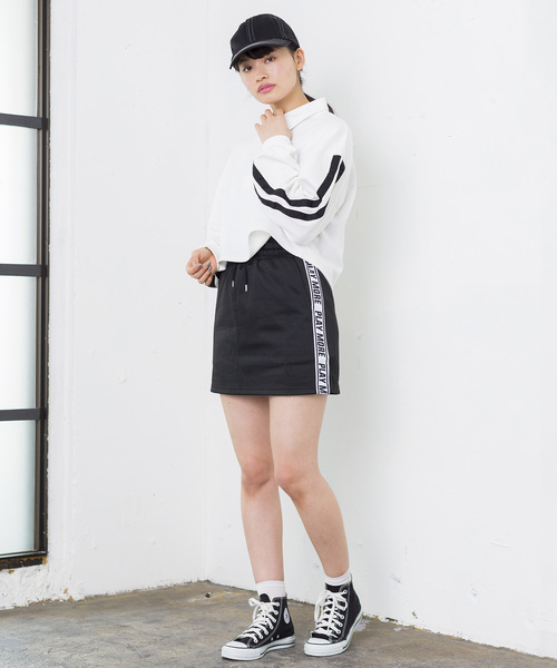 WEGO(ウィゴー)の「WEGO/テープロゴスカパン(スカート・レディース・ホワイト/ブラック/杢グレー・FREE)」の10枚目の写真