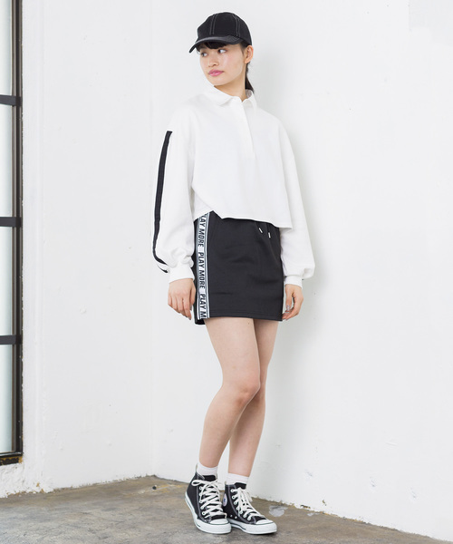 WEGO(ウィゴー)の「WEGO/テープロゴスカパン(スカート・レディース・ホワイト/ブラック/杢グレー・FREE)」の9枚目の写真