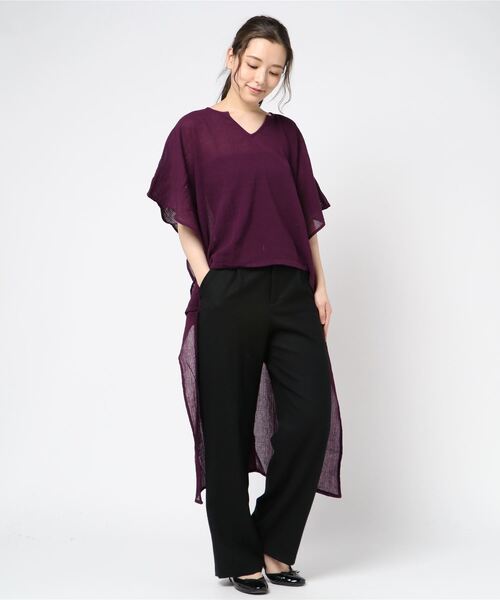 チャイハネ（チャイハネ）の「【チャイハネ】yul 無地ハイローヘム変形ワンピース（ワンピース・レディース・ターコイズブルー/ホワイト/ブラック/パープル/ネイビー/オレンジ/グリーン/ブルー・FREE）」の7枚目の写真