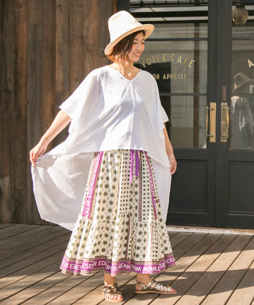 チャイハネ（チャイハネ）の「【チャイハネ】yul 無地ハイローヘム変形ワンピース（ワンピース・レディース・ターコイズブルー/ホワイト/ブラック/パープル/ネイビー/オレンジ/グリーン/ブルー・FREE）」の12枚目の写真