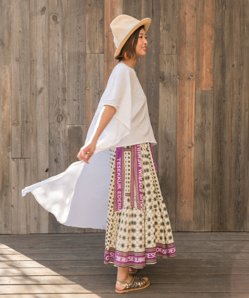 チャイハネ（チャイハネ）の「【チャイハネ】yul 無地ハイローヘム変形ワンピース（ワンピース・レディース・ターコイズブルー/ホワイト/ブラック/パープル/ネイビー/オレンジ/グリーン/ブルー・FREE）」の11枚目の写真