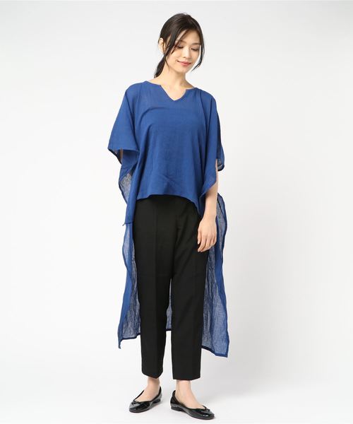 チャイハネ（チャイハネ）の「【チャイハネ】yul 無地ハイローヘム変形ワンピース（ワンピース・レディース・ターコイズブルー/ホワイト/ブラック/パープル/ネイビー/オレンジ/グリーン/ブルー・FREE）」の15枚目の写真