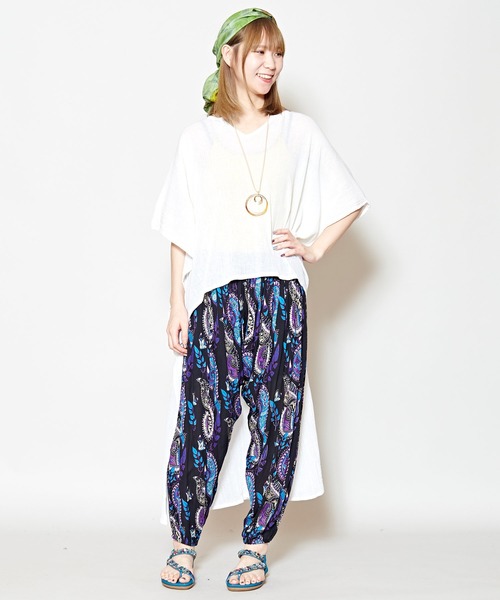 チャイハネ（チャイハネ）の「【チャイハネ】yul 無地ハイローヘム変形ワンピース（ワンピース・レディース・ターコイズブルー/ホワイト/ブラック/パープル/ネイビー/オレンジ/グリーン/ブルー・FREE）」の22枚目の写真