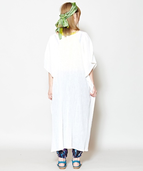 チャイハネ（チャイハネ）の「【チャイハネ】yul 無地ハイローヘム変形ワンピース（ワンピース・レディース・ターコイズブルー/ホワイト/ブラック/パープル/ネイビー/オレンジ/グリーン/ブルー・FREE）」の20枚目の写真