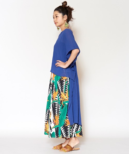 チャイハネ（チャイハネ）の「【チャイハネ】yul 無地ハイローヘム変形ワンピース（ワンピース・レディース・ターコイズブルー/ホワイト/ブラック/パープル/ネイビー/オレンジ/グリーン/ブルー・FREE）」の18枚目の写真