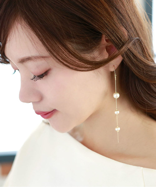 アクセサリー Collecaコットンパールのロングピアス イヤリング ピアス 両耳用 Colleca La コレカラ のファッション