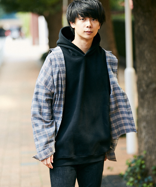 kutir（クティール）の「ｳﾗｷﾓｳbigパーカー フーディ（パーカー・メンズ・ブラック/ベージュ/パープル/ブラウン/ダークブルー・MEDIUM/LARGE）」の2枚目の写真