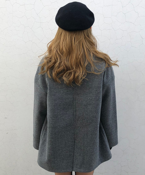 ENVYM(アンビー)の「LOOSE P COAT(ピーコート・レディース・ブラック/グレー・FREE)」の4枚目の写真