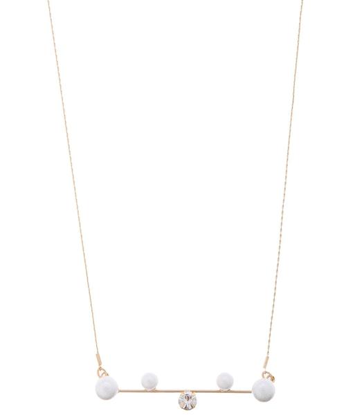 AMERICAN HOLIC（アメリカンホリック）の「・パール×ビジューバーネックレス（ネックレス・レディース・ゴールド・FREE）」の2枚目の写真