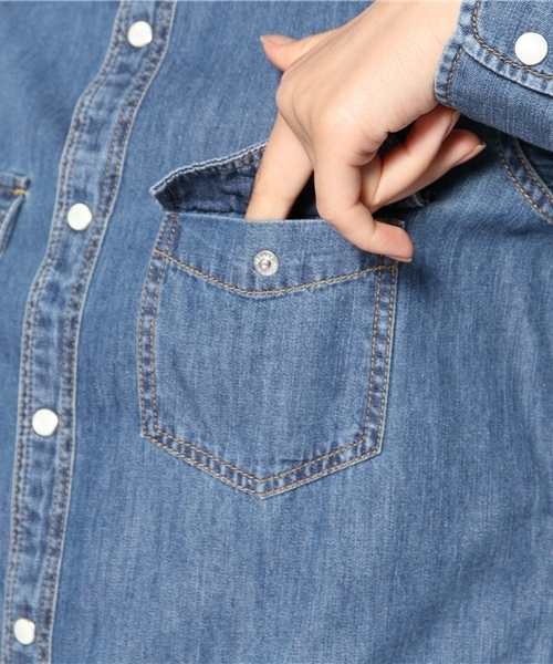 BEAUTY&YOUTH UNITED ARROWS(ビューティーアンドユースユナイテッドアローズ)の「BYBC 6OZ ダンガリーシャツ ◆(シャツ/ブラウス・レディース・ロイヤルブルー・SMALL/MEDIUM)」の7枚目の写真