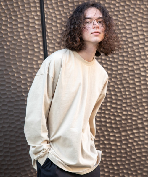 YARD PLUS（ヤードプリュス）の「YARD PLUSスリットビックロングTシャツ（Tシャツ/カットソー・メンズ・ホワイト/ライトブルー/ブラック/ベージュ・MEDIUM/LARGE）」の3枚目の写真