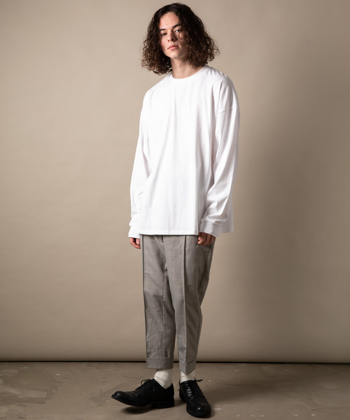 YARD PLUS（ヤードプリュス）の「YARD PLUSスリットビックロングTシャツ（Tシャツ/カットソー・メンズ・ホワイト/ライトブルー/ブラック/ベージュ・MEDIUM/LARGE）」の5枚目の写真