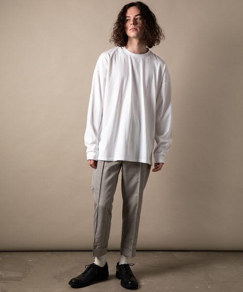 YARD PLUS（ヤードプリュス）の「YARD PLUSスリットビックロングTシャツ（Tシャツ/カットソー・メンズ・ホワイト/ライトブルー/ブラック/ベージュ・MEDIUM/LARGE）」の8枚目の写真