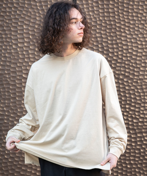 YARD PLUS（ヤードプリュス）の「YARD PLUSスリットビックロングTシャツ（Tシャツ/カットソー・メンズ・ホワイト/ライトブルー/ブラック/ベージュ・MEDIUM/LARGE）」の16枚目の写真