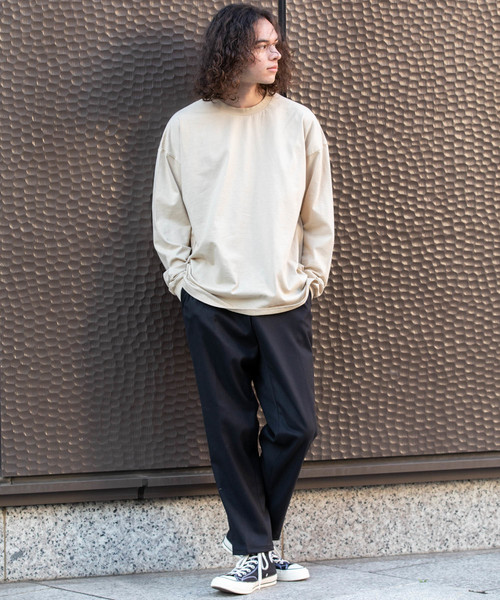 YARD PLUS（ヤードプリュス）の「YARD PLUSスリットビックロングTシャツ（Tシャツ/カットソー・メンズ・ホワイト/ライトブルー/ブラック/ベージュ・MEDIUM/LARGE）」の7枚目の写真