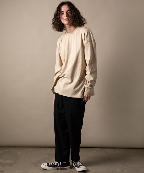 YARD PLUS（ヤードプリュス）の「YARD PLUSスリットビックロングTシャツ（Tシャツ/カットソー・メンズ・ホワイト/ライトブルー/ブラック/ベージュ・MEDIUM/LARGE）」の6枚目の写真