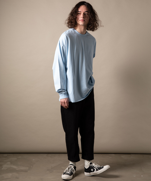 YARD PLUS（ヤードプリュス）の「YARD PLUSスリットビックロングTシャツ（Tシャツ/カットソー・メンズ・ホワイト/ライトブルー/ブラック/ベージュ・MEDIUM/LARGE）」の13枚目の写真