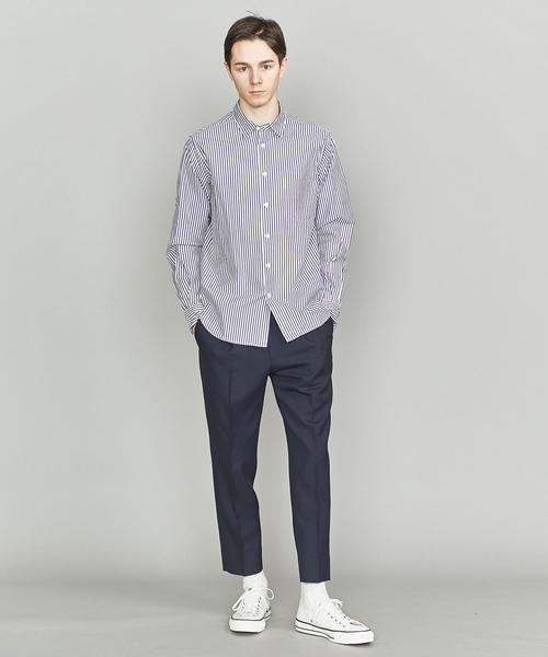 BEAUTY&YOUTH UNITED ARROWS(ビューティーアンドユースユナイテッドアローズ)の「BY ブロード ストライプ シャツ ◆(シャツ/ブラウス・メンズ・ロイヤルブルー/モカ・X-LARGE/LARGE/MEDIUM/SMALL/X-SMALL)」の7枚目の写真