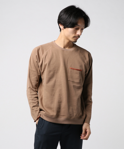 VIBGYOR（ヴィブジョー）の「VIBGYOR Select/ 配色ミニ裏毛クルーネック（スウェット・メンズ・ブラック/オフホワイト/カーキ/モカ・LARGE/MEDIUM/X-LARGE）」の3枚目の写真