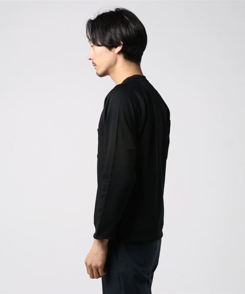 VIBGYOR（ヴィブジョー）の「VIBGYOR Select/ 配色ミニ裏毛クルーネック（スウェット・メンズ・ブラック/オフホワイト/カーキ/モカ・LARGE/MEDIUM/X-LARGE）」の6枚目の写真