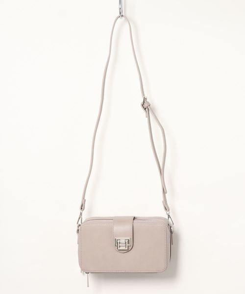 NATURAL BEAUTY BASIC（ナチュラルビューティーベーシック）の「パーソナルウォレットショルダー（ショルダーバッグ・レディース・ネイビー/オフホワイト/オレンジ/キャメル・ﾌﾘ-）」の3枚目の写真