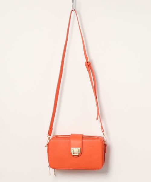 NATURAL BEAUTY BASIC（ナチュラルビューティーベーシック）の「パーソナルウォレットショルダー（ショルダーバッグ・レディース・ネイビー/オフホワイト/オレンジ/キャメル・ﾌﾘ-）」の4枚目の写真