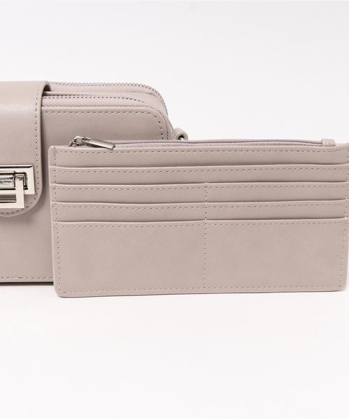 NATURAL BEAUTY BASIC（ナチュラルビューティーベーシック）の「パーソナルウォレットショルダー（ショルダーバッグ・レディース・ネイビー/オフホワイト/オレンジ/キャメル・ﾌﾘ-）」の10枚目の写真