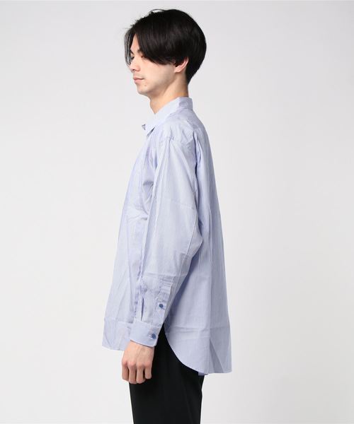 ALLEGE（アレッジ）の「【ALLEGE】EX.SWICH STRIPE SHIRTS（シャツ/ブラウス・メンズ・グレー/ブルー・1/2）」の3枚目の写真
