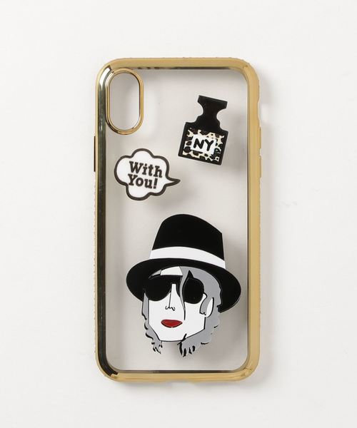 HAPPY FACE(ハッピーフェイス)の「〈HAPPY FACE/ハッピーフェイス〉iPhone 7/8/X/XS Case Celebrity Style/透明メタリックフレーム 海外セレブ風iPhoneケース(モバイルケース/カバー)」|ゴールド系その他2