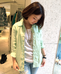 DouDou | フレンチリネンシャンブレーシャツ(シャツ/ブラウス)