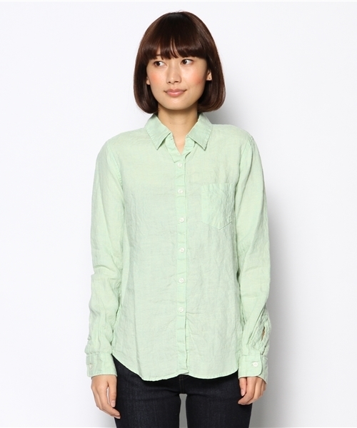 DouDou（ドゥドゥ）の「フレンチリネンシャンブレーシャツ（シャツ/ブラウス・レディース・ピンク/イエロー/ミント・FREE）」の5枚目の写真