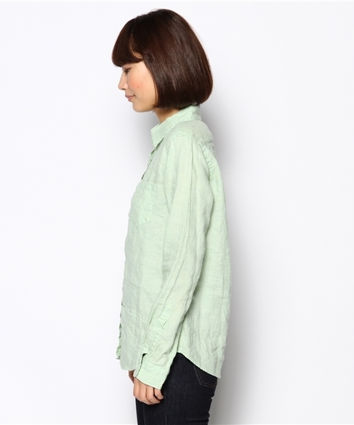 DouDou（ドゥドゥ）の「フレンチリネンシャンブレーシャツ（シャツ/ブラウス・レディース・ピンク/イエロー/ミント・FREE）」の6枚目の写真