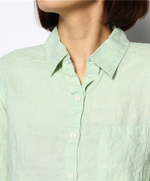 DouDou（ドゥドゥ）の「フレンチリネンシャンブレーシャツ（シャツ/ブラウス・レディース・ピンク/イエロー/ミント・FREE）」の8枚目の写真