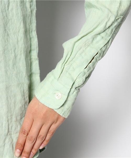 DouDou（ドゥドゥ）の「フレンチリネンシャンブレーシャツ（シャツ/ブラウス・レディース・ピンク/イエロー/ミント・FREE）」の9枚目の写真