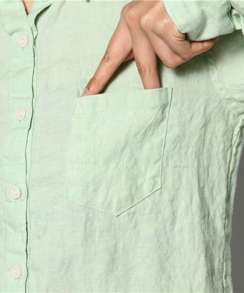 DouDou（ドゥドゥ）の「フレンチリネンシャンブレーシャツ（シャツ/ブラウス・レディース・ピンク/イエロー/ミント・FREE）」の10枚目の写真