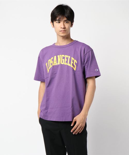 ADAM ET ROPE'（アダムエロペ）の「【Champion】US T-SHIRT（Tシャツ/カットソー・メンズ・ダークグリーン/パープル/イエロー/グレー・L/M/X-LARGE）」の4枚目の写真