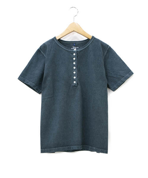 go slow caravan(ゴースローキャラバン)の「Good On/グッドオン 8 BUTTON S/S HENLEY TEE(Tシャツ/カットソー・レディース・ナチュラル/ネイビー/ライトブルー/マスタード・FREE)」の2枚目の写真
