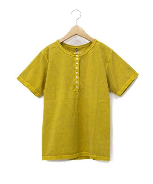 go slow caravan(ゴースローキャラバン)の「Good On/グッドオン 8 BUTTON S/S HENLEY TEE(Tシャツ/カットソー・レディース・ナチュラル/ネイビー/ライトブルー/マスタード・FREE)」の4枚目の写真