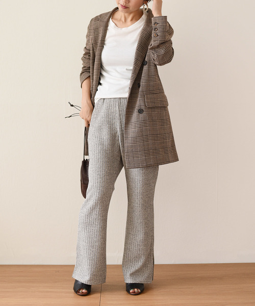LHELBIE(レルビエ)の「スリットワイドリブカットパンツ(その他パンツ・レディース・グレー/ベージュ/ブラック・M)」の17枚目の写真