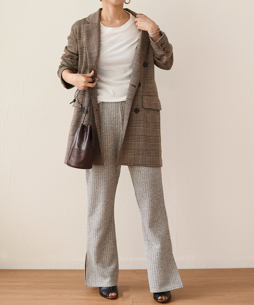 LHELBIE(レルビエ)の「スリットワイドリブカットパンツ(その他パンツ・レディース・グレー/ベージュ/ブラック・M)」の18枚目の写真