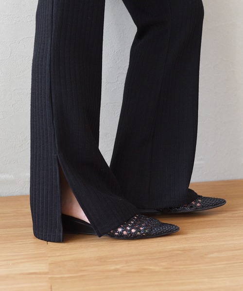 LHELBIE(レルビエ)の「スリットワイドリブカットパンツ(その他パンツ・レディース・グレー/ベージュ/ブラック・M)」の8枚目の写真
