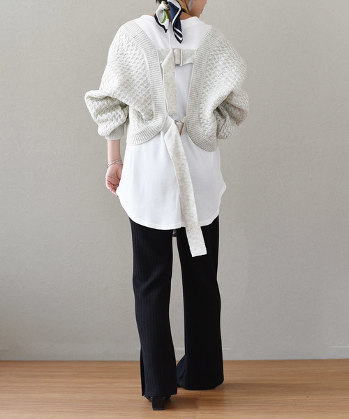 LHELBIE(レルビエ)の「スリットワイドリブカットパンツ(その他パンツ・レディース・グレー/ベージュ/ブラック・M)」の11枚目の写真