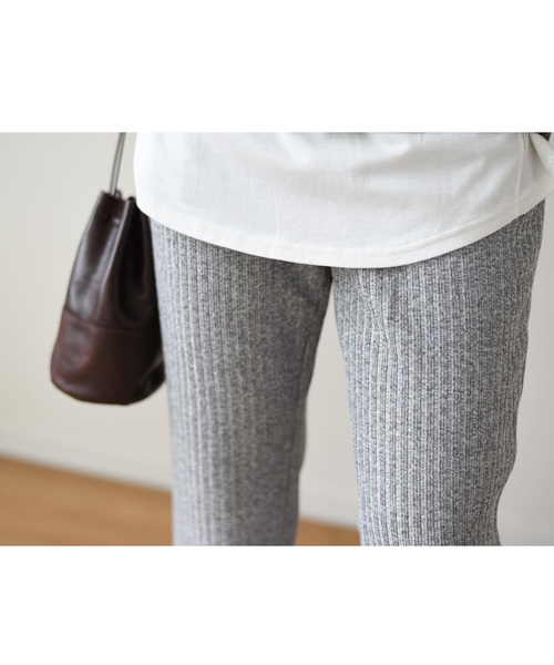 LHELBIE(レルビエ)の「スリットワイドリブカットパンツ(その他パンツ・レディース・グレー/ベージュ/ブラック・M)」の14枚目の写真