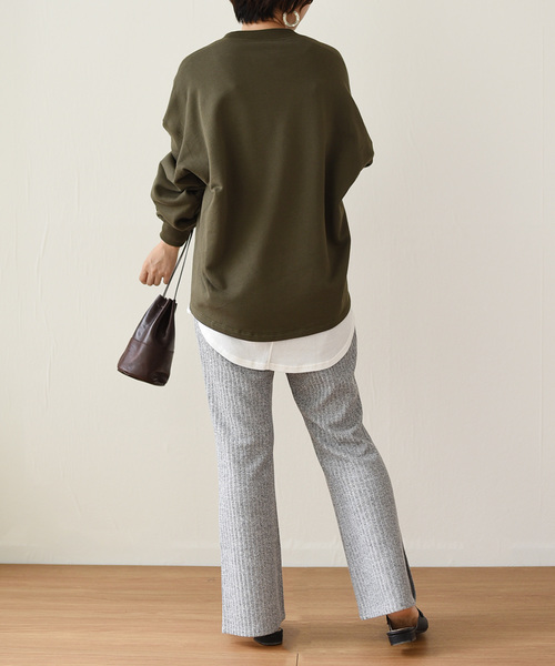 LHELBIE(レルビエ)の「スリットワイドリブカットパンツ(その他パンツ・レディース・グレー/ベージュ/ブラック・M)」の16枚目の写真