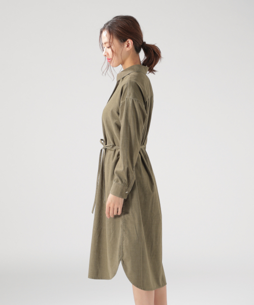 BAYFLOW（ベイフロー）の「コーデュロイワンピース（シャツワンピース