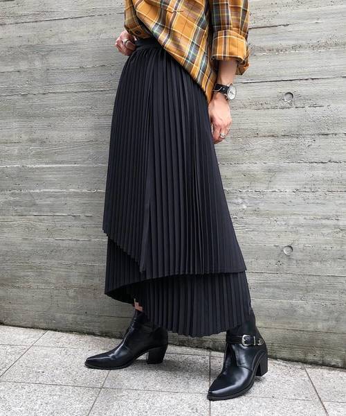 PAGEBOY（ページボーイ）の「ラッププリーツレイヤースカート（スカート・レディース・ブラック/グレイッシュベージュ・FREE）」の19枚目の写真