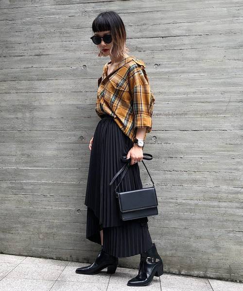 PAGEBOY（ページボーイ）の「ラッププリーツレイヤースカート（スカート・レディース・ブラック/グレイッシュベージュ・FREE）」の18枚目の写真