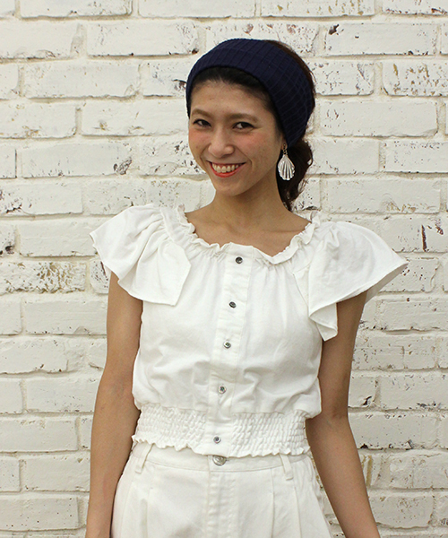 mystic（ミスティック）の「シャーリングプルオーバー（Tシャツ/カットソー・レディース・オフホワイト/ブラック/グレー/ブルー・ﾌﾘ-）」の2枚目の写真