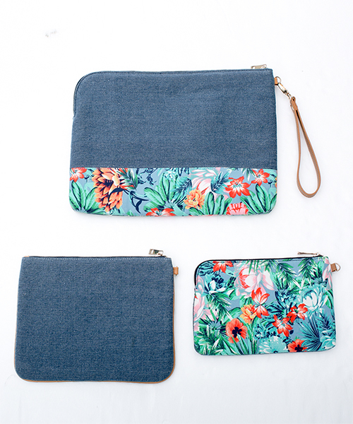 NANO universe（ナノユニバース）の「リゾート柄クラッチ 3点セット（クラッチバッグ・レディース・ブラウン/ベージュ/ブルー・FREE）」の18枚目の写真